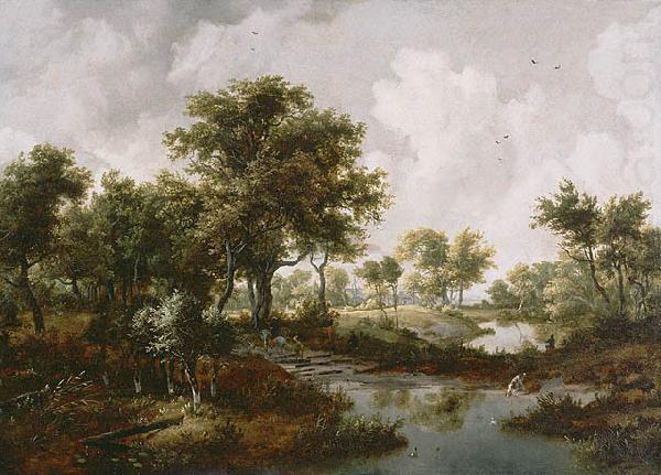Meindert Hobbema A Wooded Landscape oil painting picture